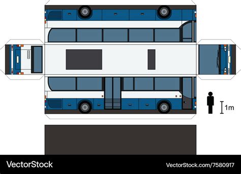 Paper model of a bus Royalty Free Vector Image