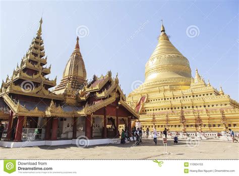 Architecture of Shwezigon Pagoda in Bagan Editorial Stock Photo - Image of burma, kingdom: 110924153