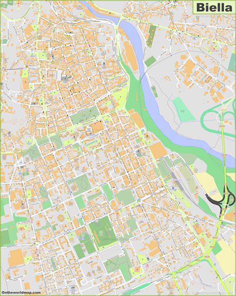 Detailed Map of Biella - Ontheworldmap.com