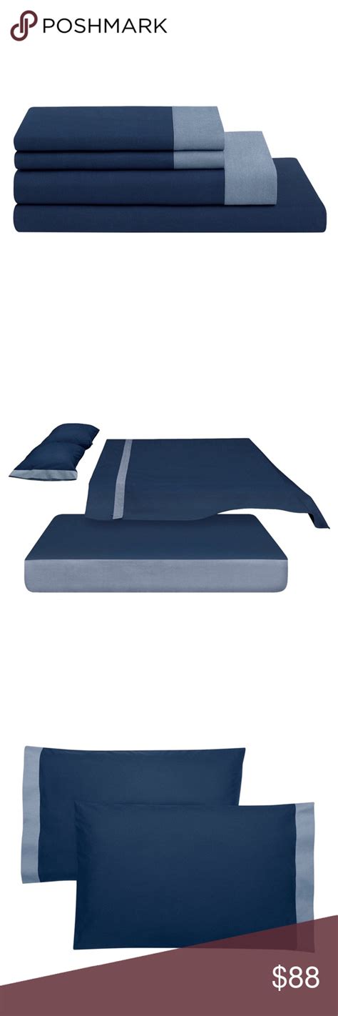 Casper Sheet Set Full Size in Navy/Azure | Sheet sets full, Sheet sets, Full size bed