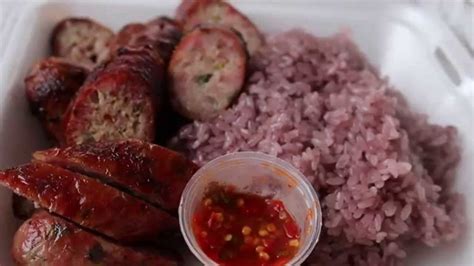 Sticky Rice and Hmong Sausage for Breakfast - YouTube