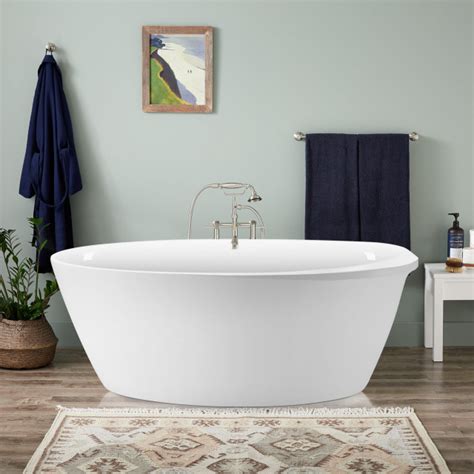 Acrylic Freestanding Bathtub, Soaking Tub, Glossy White, 59" - Contemporary - Bathtubs - by ...