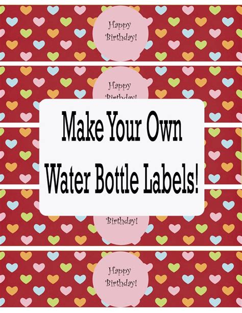 Downloadable Free Printable Water Bottle Labels Template