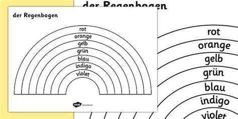 The Rainbow Colours Colouring Sheet German (teacher made)