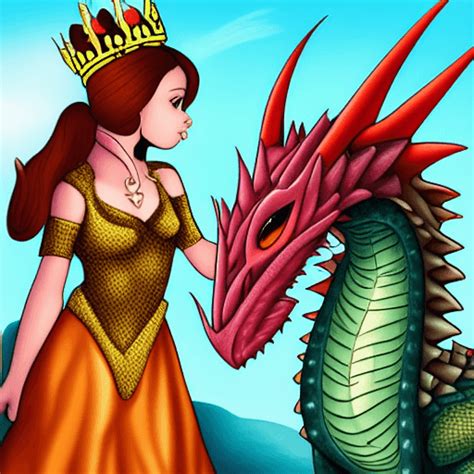 Queen and Her Pet Dragon · Creative Fabrica