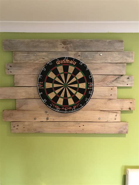 Pallet dartboard surround | Dart board wall, Basement bar designs ...