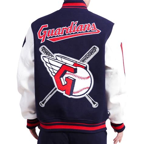 Wool/Leather Cleveland Guardians Mash Up Varsity Jacket - Jackets Masters