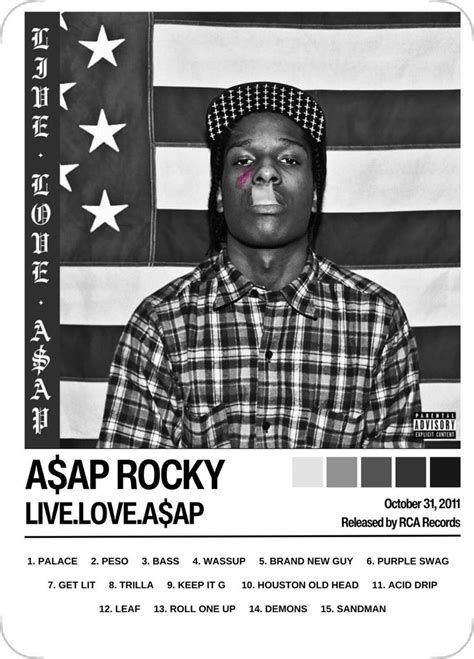 Asap Rocky Poster | Live Love Asap Poster | Album Art | Album Cover ...