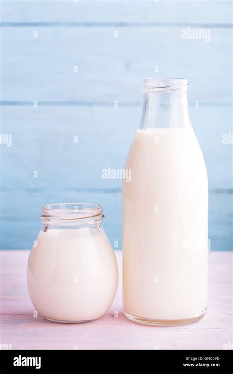 Milk and yogurt Stock Photo - Alamy