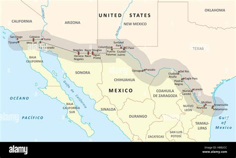 Map Of Mexico And Usa - Wisconsin State Parks Map