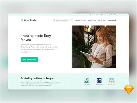 Investment Website Template - Free Sketch Resource | Sketch Elements