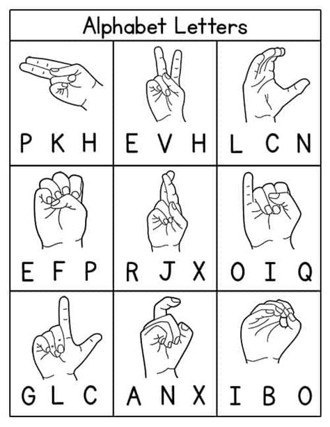 Sign Language Printables