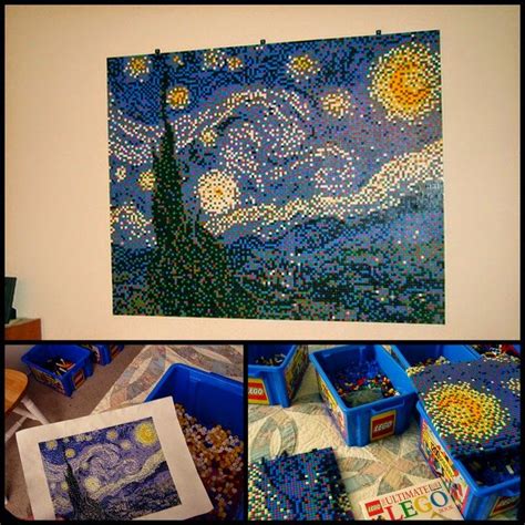 Turn lego pieces into a starry night mosaic picture – Artofit