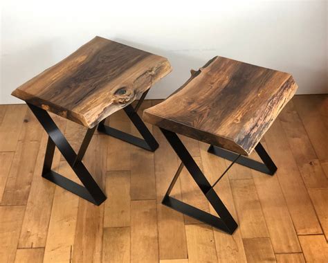 IN STOCK Live-Edge Walnut End Tables Set of 2 Rustic Side | Etsy | Live edge coffee table, Live ...