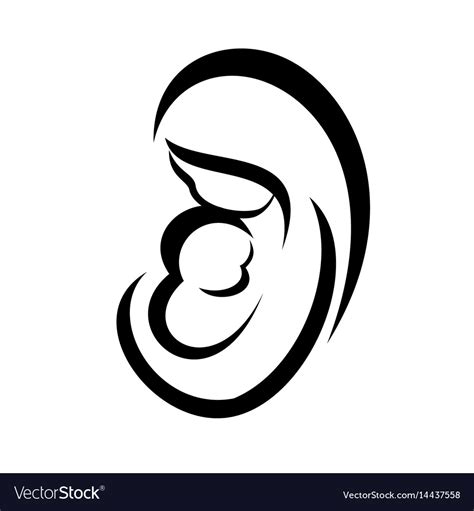 Mother and baby stylized symbol Royalty Free Vector Image