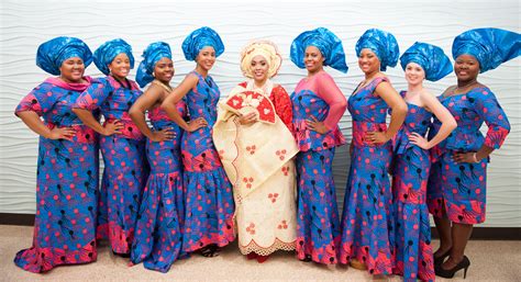 Teal and Red Nigerian Wedding Dresses