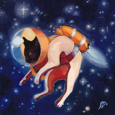 When I Get Tired Of Making Serious Art I Paint Cats In Space | Bored Panda