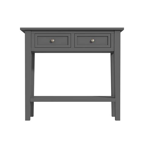 Narrow Grey Console Table with Drawers - Elms - Furniture123