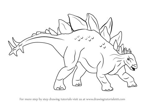 Learn How to Draw Stegosaurus Dinosaur (Dinosaurs) Step by Step : Drawing Tutorials