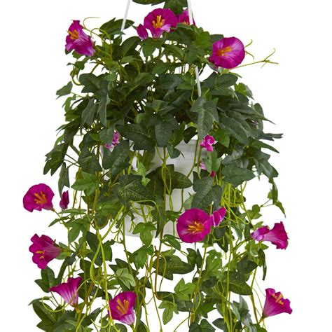 30” Petunia Hanging Basket Artificial Plant | Nearly Natural