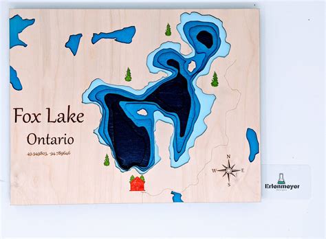 Fox Lake Ontario Bathymetric Map | Erlenmeyer Designs - | Science + DESIGN