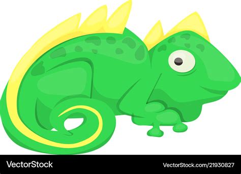 Iguana cartoon lizard animal character green Vector Image