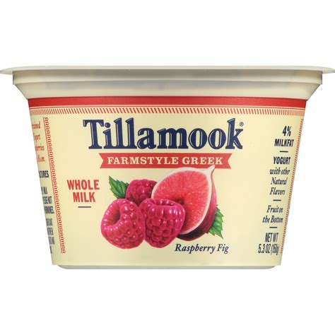 Tillamook 4% Milkfat Raspberry Fig Farmstyle Greek Whole Milk Yogurt, 5.3 Oz. - Walmart.com ...