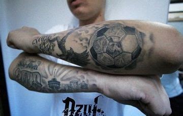 Diseños pasionales de tatuajes de futbol en el brazo | Tatuajes futbol ...