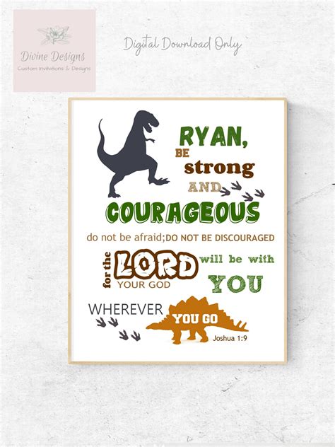 Boys Bible Verse Dinosaur Printable - Etsy