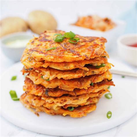 Quick & Easy Kimchi Potato Pancakes - Christie at Home