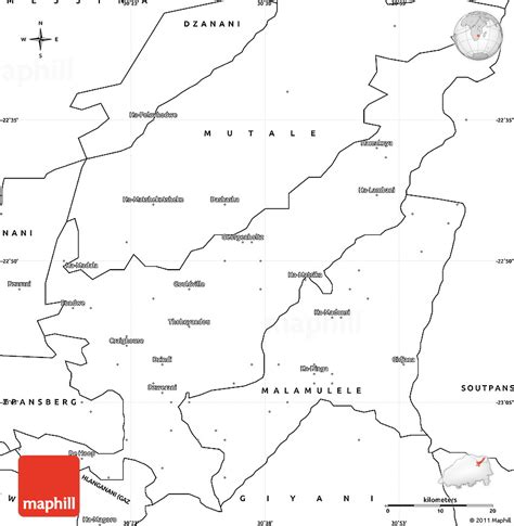 Blank Simple Map of THOHOYANDOU