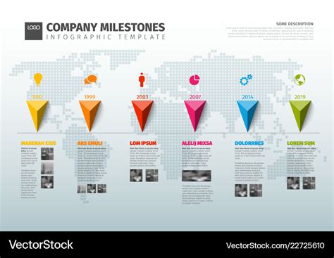 Infographic company history timeline template Vector Image