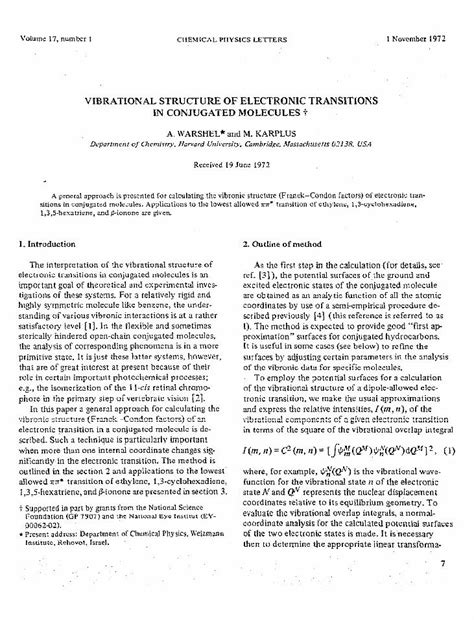 (PDF) Vibrational structure of electronic transitions in conjugated ...