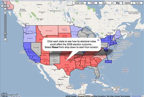 Interactive US Electoral College Map in Google Maps | Search Marketing ...