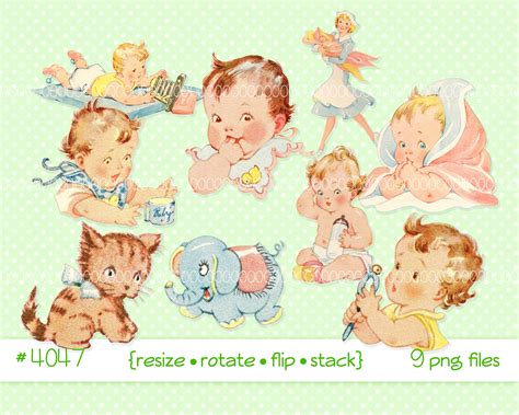 Vintage baby girl clip art DIGITAL DOWNLOAD art printables Home Décor ...