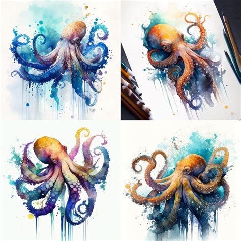 Octopus Watercolor Clipart Octopus Watercolor Octopus Clipart PNG ...