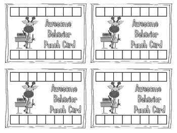 Behavior Punch Cards for Classroom Management by Mrs. Mabe | TPT