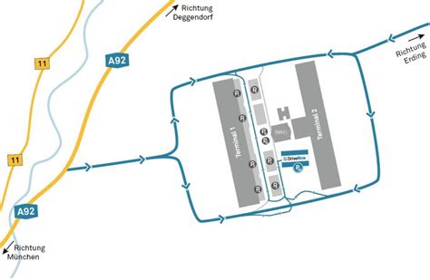 Munich airport parking map - Munich airport car rental map (Bavaria - Germany)