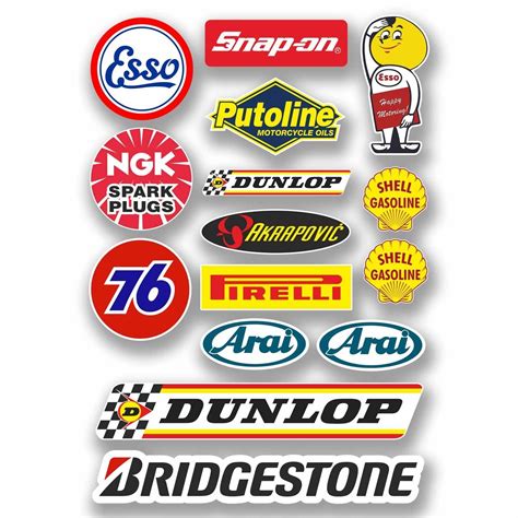 A4 Sheet - 15 X Motorbike Race Stickers Aprilia Ducati Triumph Cagiva ...