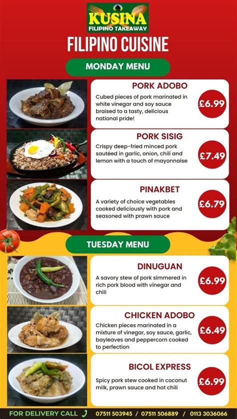 Kusina Filipino Takeaway Leeds's full menu online