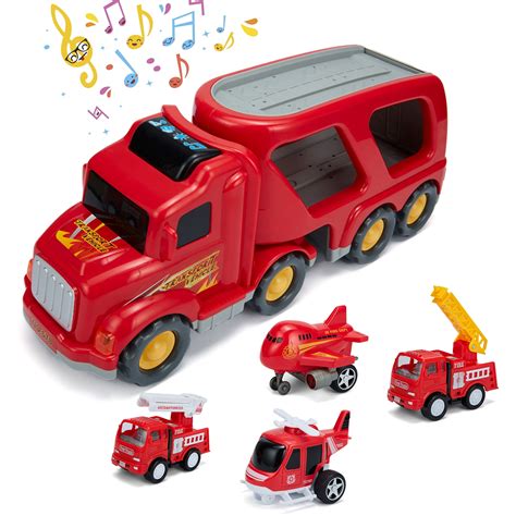 Truck Car Playset Transport Car Carrier Truck-Construction Truck Set ...