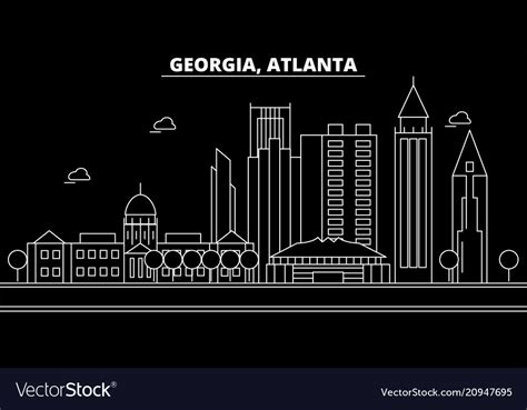 Atlanta silhouette skyline usa - atlanta Vector Image