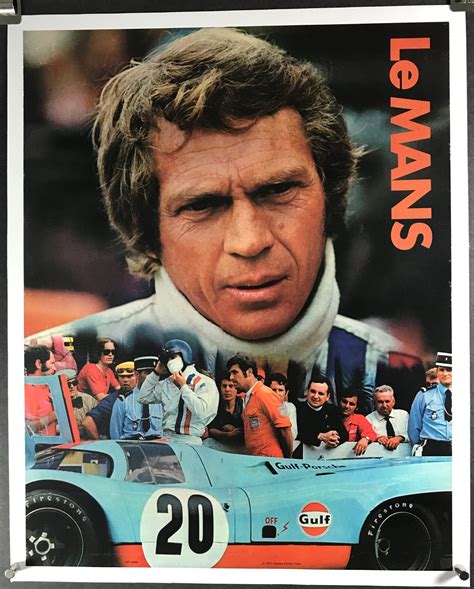 LE MANS, Original Gulf Oil Advertising Poster Steve McQueen. - Original Vintage Movie Posters