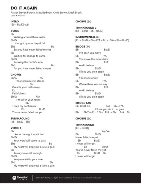 Elevation Worship - Do It Again – Chords | Song Structure | Songs