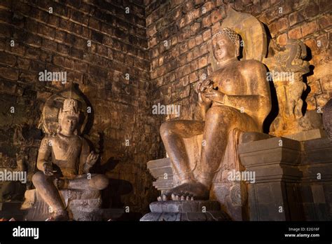 Indonesia Java Magelang Candi Mendut interior with statue of Buddha Stock Photo - Alamy