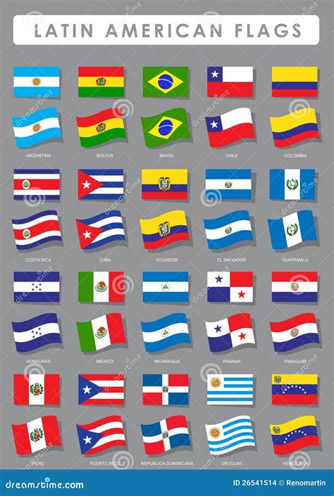 Latin American Flags stock vector. Illustration of dominicana - 26541514