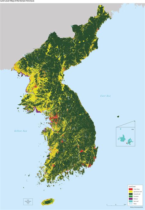 Land Cover Map of the Korean Peninsula : r/korea