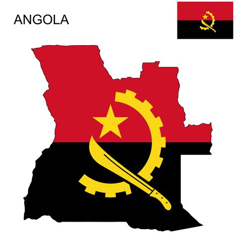 Angola Flag Map