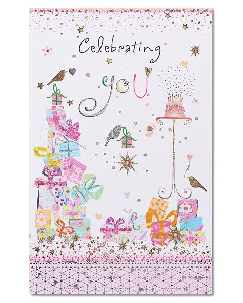 Amazon.com : American Greetings Celebrating You Birthday Card with Foil : Office Products ...