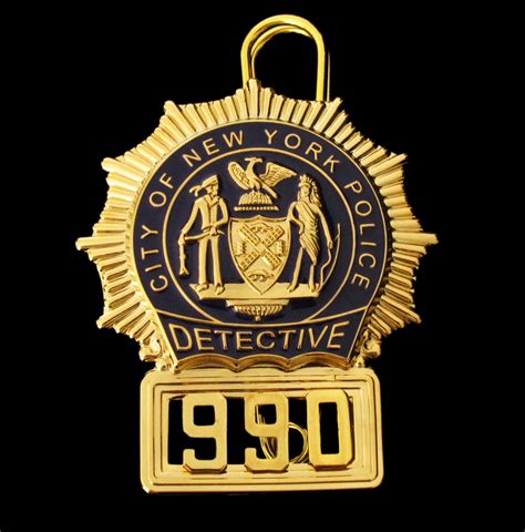 NYPD New York Police Detective Badge Solid Copper Replica Movie Props ...